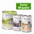 Wolf of Wilderness Senior Mixpaket, tre burkar våtfoder: Green Fields, Wild Hills och Sandy Path. Texter: Free-Range Meat, 100% Grain-Free Recipe, Senior, 400 g.