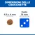 Dimensioni delle crocchette: 6,5 x 4 mm. Dado di confronto: 16 mm. Testo visibile: 'DIMENSIONI DELLE CROCCHETTE', 'Dado', '6,5 x 4 mm', '16 mm'.