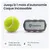 Traceur tractive à côté d'une balle de tennis, texte : Jusqu'à 1 mois d'autonomie, Coque incassable, conçu pour chiens dès 22 kg, 97 x 51 x 24 mm, 115 g.