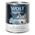 Wolf of Wilderness, The Taste of Scandinavia, 100% grain-free Rezept, 800g Dose mit Symbolen für Fisch, Huhn und Rentier.