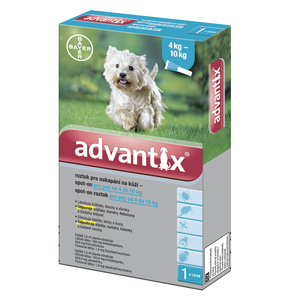 Fotografie produktu: Advantix spot-on pro psy od 4 kg do 10 kg - 2 x 1,0 ml