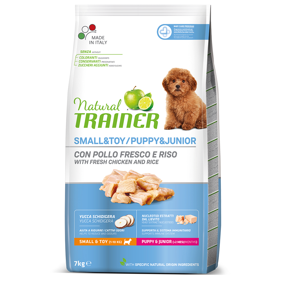 Natural Trainer Small & Toy Puppy & Junior kuřecí - Výhodné balení 3 x 2 kg