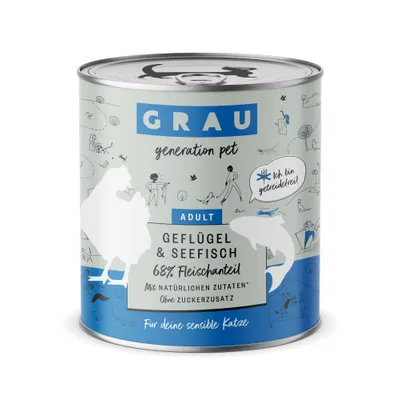 Sparpaket GRAU Adult Getreidefrei 12 x 800 g - Geflügel & Seefisch