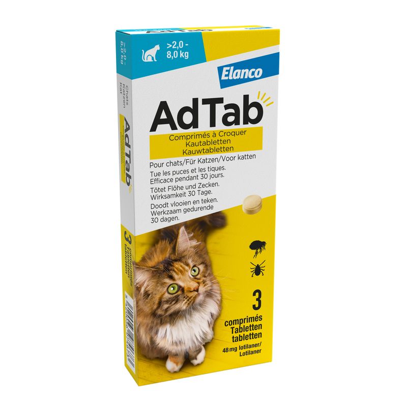 AdTab Comprimés à mâcher pour chat (2 à 8 kg)