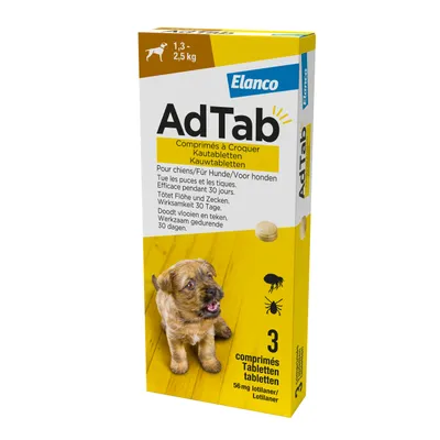 Comprimés à croquer AdTab pour très petit chien (1,3 à 2,5 kg)