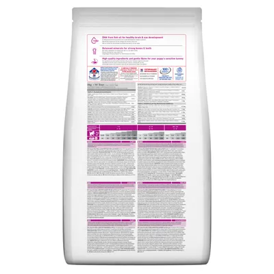 Descrizione del prodotto sulla confezione: DHA da olio di pesce per lo sviluppo di cervello e occhi, minerali bilanciati per ossa e denti forti, ingredienti di alta qualità per stomaco sensibile.