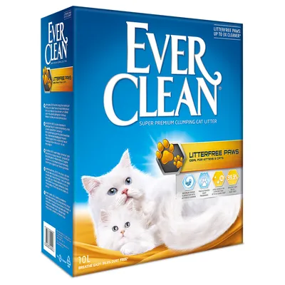 Ever Clean Super Premium Clumping Cat Litter, Litterfree Paws, ideal para gatitos y gatos, 10L. Breathe Easy: 99,9 % libre de polvo. Carbón activado para control de olores.
