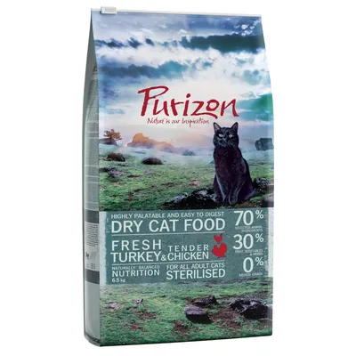 Purizon Nature is our Inspiration, DRY CAT FOOD, FRESH TURKEY & TENDER CHICKEN, 70 % selected animal ingredients, 30 % fruit, vegetables & herbs, 0 % added grain, 6.5 kg