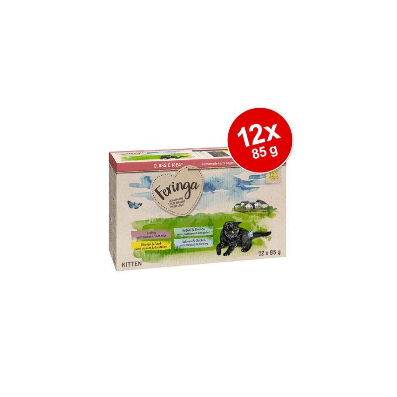 Feringa Kitten Classic Meat Menu 12 x 85 g pour chaton