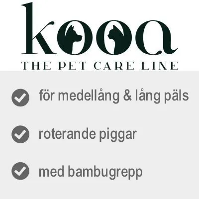 kooa THE PET CARE LINE. för medellång & lång päls, roterande piggar, med bambugrepp