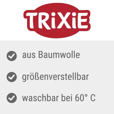 Trixie. Aus Baumwolle, größenverstellbar, waschbar bei 60°C.