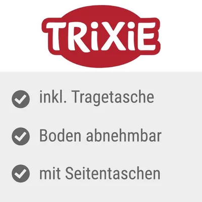 TRIXIE. inkl. Tragetasche, Boden abnehmbar, mit Seitentaschen (texte en allemand).