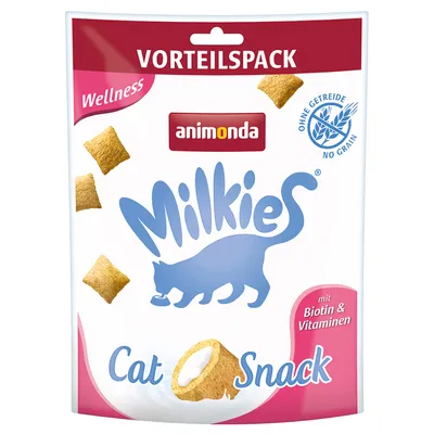 Animonda Milkies Cat Snack Vorteilspack, Wellness, ohne Getreide, mit Biotin und Vitaminen.