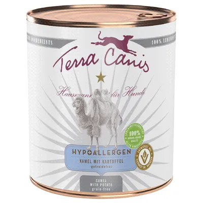 Terra Canis Hausmannskost für Hunde, HYPOALLERGEN Kamel mit Kartoffel, getreidefrei, 100 % human-grade quality, eläinlääkärin kehittämä, camel with potato grain-free koiran märkäruoka