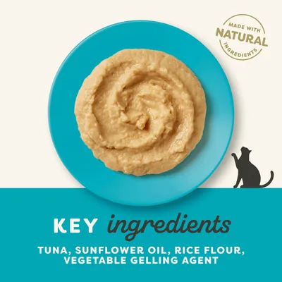 Key ingredients: tuna, sunflower oil, rice flour, vegetable gelling agent. Made with natural ingredients.