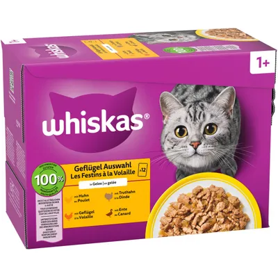 Pakiet Whiskas 1+ Adult, saszetki, 48 x 85 g
