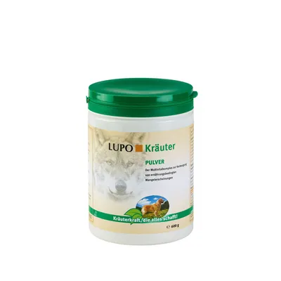 LUPO Kräuter Pulver, Multivitalkomplex zur Vorbeugung von ernährungsbedingten Mangelerscheinungen, Kräuterkraft, die alles schafft!, 600g