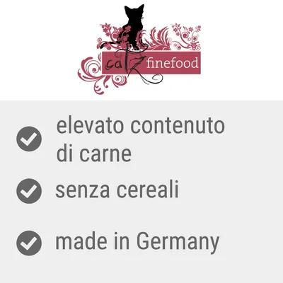 catz finefood, elevato contenuto di carne, senza cereali, made in Germany