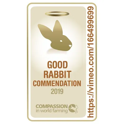 GOOD RABBIT COMMENDATION 2019, COMPASSION in world farming, https://vimeo.com/166499699. Text v angličtině.