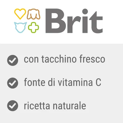 Brit con tacchino fresco, fonte di vitamina C, ricetta naturale