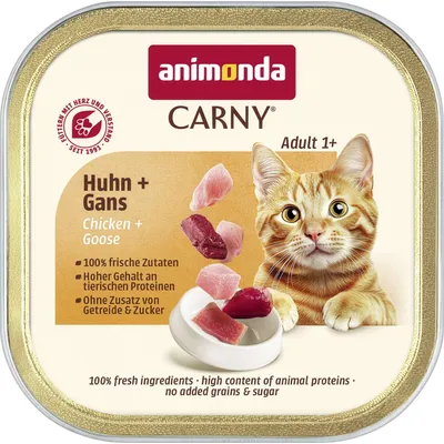 animonda CARNY Kylling + Gås Adult 1+, 100% friske ingredienser, højt indhold af animalske proteiner, uden tilsat korn & sukker.