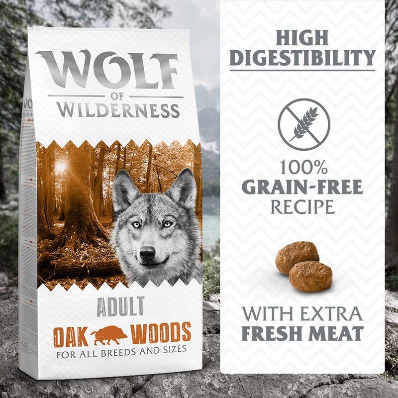 Wolf of Wilderness Adult "Oak Woods" divočák - bez obilovin