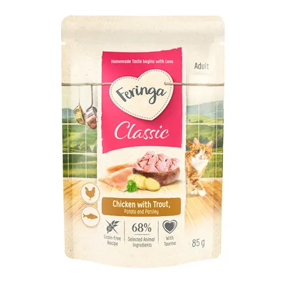 Feringa Classic Meat Menu 12 x 85 g en bolsitas - Trucha y pollo con patatas Feringa Classic Meat Menu 12 x 85 g en bolsitas - Trucha y pollo con patatas