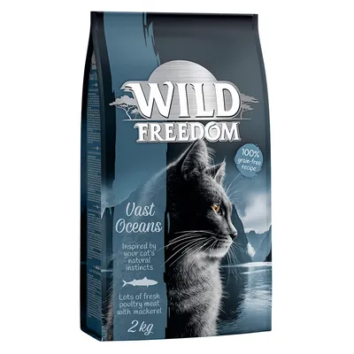 Wild Freedom Vast Oceans, 2 kg. Rețetă 100% fără cereale cu carne proaspătă de pasăre și macrou. Inspirat de instinctele naturale ale pisicii.