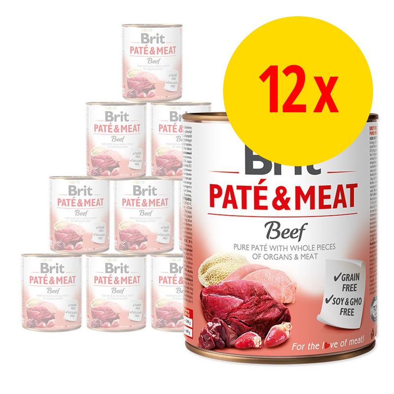 Brit Pâté & Meat Adult, 12 x 800 g