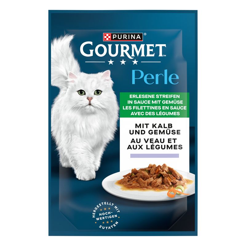 Sachets Gourmet Perle 2 x 26 x 85 g pour chat : 25 % de remise ! Les aiguillettes de veau, légumes