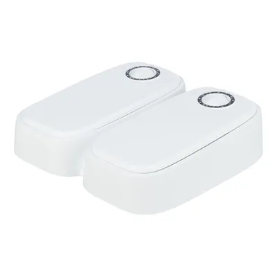 Distributore automatico doppio per alimenti, colore bianco, con due coperchi e quadranti numerati visibili su ciascun vano.