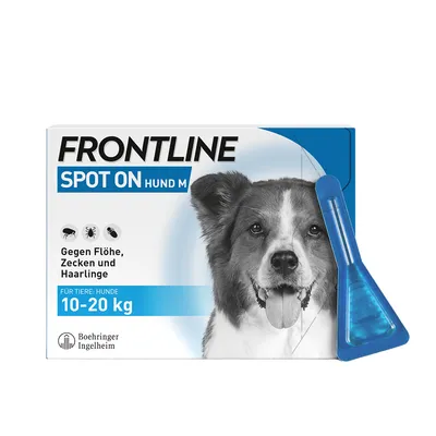 Frontline Spot On Hund M, gegen Flöhe, Zecken und Haarlinge. Für Tiere: Hunde 10-20 kg. Boehringer Ingelheim.
