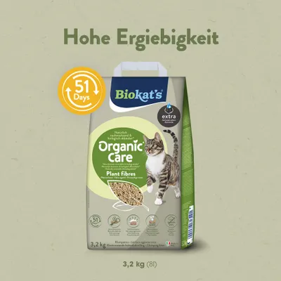 Biokat's Organic Care Litière pour chat en fibres végétales, rendement élevé, 51 jours, 3,2 kg, naturelle, biodégradable, ultra absorbante. Biokat's Organic Care Litière pour chat en fibres végétales, rendement élevé, 51 jours, 3,2 kg, naturelle, biodégradable, ultra absorbante.