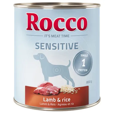 Rocco Sensitive vådfoder til hunde, variant lam & ris, single protein, 800g dåse.