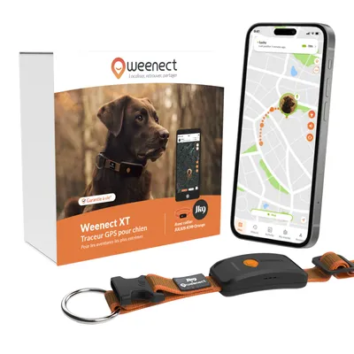 Weenect GPS Tracker XT pour chien – orange Weenect GPS Tracker XT pour chien – orange