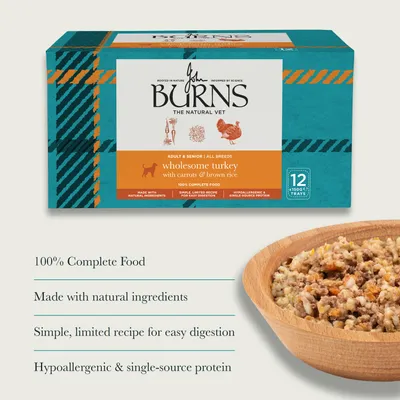 Burns Wholesome Turkey with Carrots & Brown Rice 12 x 150g - Saver Pack: 24 x 150g Burns Wholesome Turkey with Carrots & Brown Rice 12 x 150g - Saver Pack: 24 x 150g