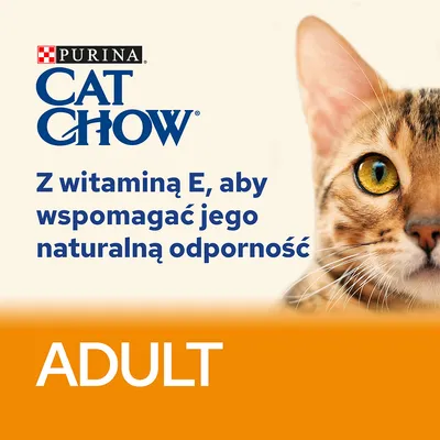 Purina Cat Chow. Z witaminą E, aby wspomagać jego naturalną odporność. ADULT