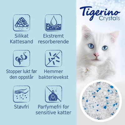 Tigerino Crystals Classic Sensitive kattesand – parfymefri