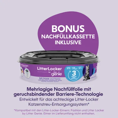 BONUS utántöltő kazetta mellékelve. LitterLocker utántöltő fólia szagmegkötő barriert technológiával, akár 3 hónapig tart. Nyolcszögletű Litter-Locker macskaalom-eltávolító rendszerhez. BONUS utántöltő kazetta mellékelve. LitterLocker utántöltő fólia szagmegkötő barriert technológiával, akár 3 hónapig tart. Nyolcszögletű Litter-Locker macskaalom-eltávolító rendszerhez.