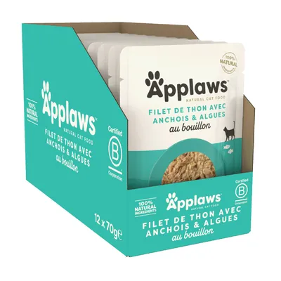 Applaws Katzenfutter Super-Sparpaket 96 x 70 g im Pouch - Thunfisch mit Sardellen Applaws Katzenfutter Super-Sparpaket 96 x 70 g im Pouch - Thunfisch mit Sardellen
