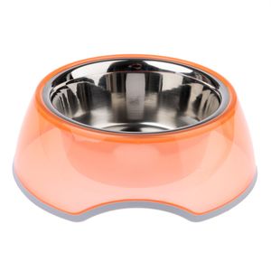 Bol Double Pour Chat/chien Anti-dérapant - Pour Nourriture Et Eau - Intérieur/extérieur - Orange