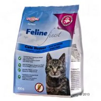 Feline Finest Cats Heaven Trockenfutter, 500g, ohne Getreide, keine künstlichen Zusätze, reich an Fleisch und Fisch, für eine gesunde Ernährung von Katzen.