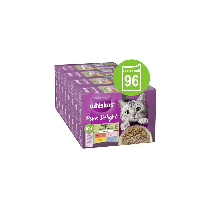 Voordeelpakket Whiskas Pure Delight Portiezakjes 96 x 85 g
