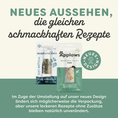 NEUES AUSSEHEN, die gleichen schmackhaften Rezepte. Im Zuge der Umstellung auf unser neues Design ändert sich möglicherweise die Verpackung, aber unsere leckeren Rezepte ohne Zusätze bleiben natürlich unverändert. NEUES DESIGN. Besedilo v nemščini.
