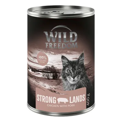 Wild Freedom Strong Lands Kurczak z wieprzowiną, receptura w 100% bez zbóż, 400 g puszka. Wild Freedom Strong Lands Kurczak z wieprzowiną, receptura w 100% bez zbóż, 400 g puszka.
