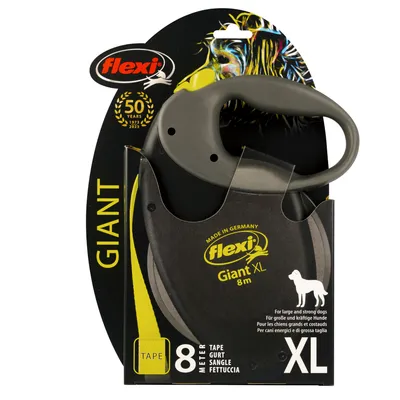 Flexi Giant XL kutyapóráz, 8 méteres szalagos, Made in Germany, nagy és erős kutyáknak alkalmas. Jubileumi kiadás: 50 év Flexi (1973-2023).