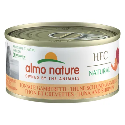 Almo Nature HFC Natural tonijn en garnalen. 100% van de winst naar natuur via Fondazione Capellino.