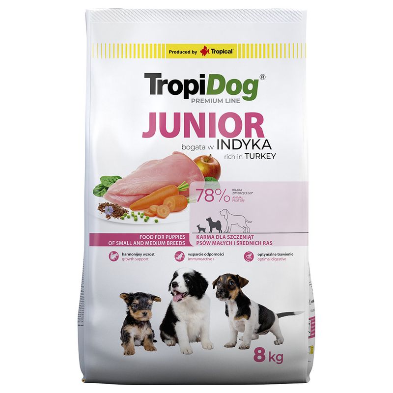 Tropidog Premium Junior Small & Medium kalkkuna & riisi