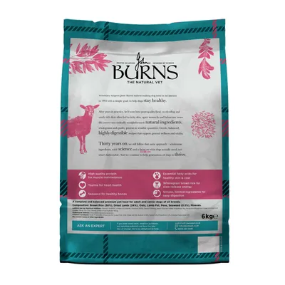 Burns Adult & Senior Original - Lamb & Brown Rice - 6kg Burns Adult & Senior Original - Lamb & Brown Rice - 6kg