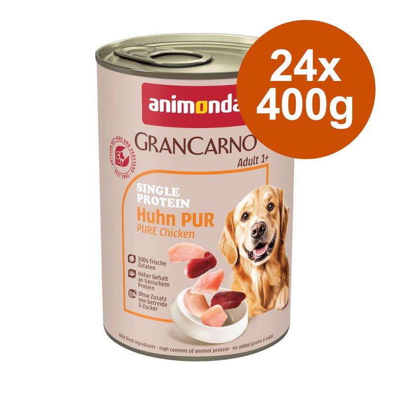 Výhodné balení animonda GranCarno Adult Single Protein 24 ks (24 x 400 g)